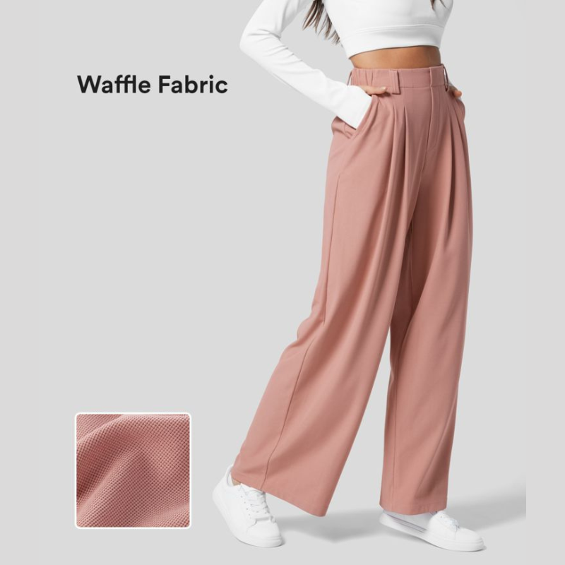 Lumin Flex™ | High-Waisted Waffle Trousers