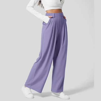 Lumin Flex™ | High-Waisted Waffle Trousers