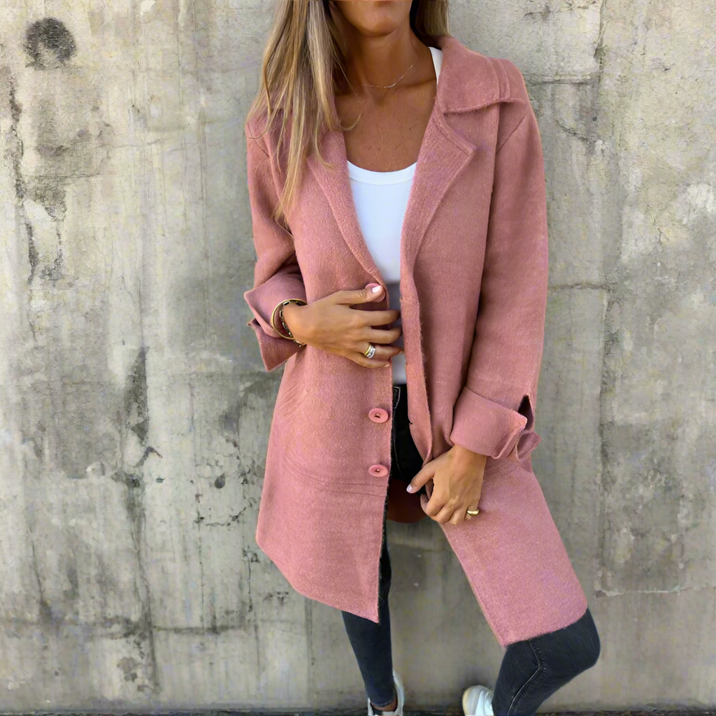 Emily™ | Casual Long Coat with Lapels